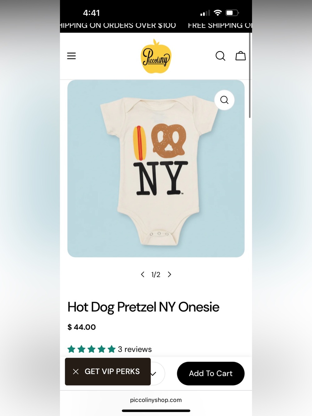 Cream Hot Dog Pretzel NY Onesie - Kids One Piece